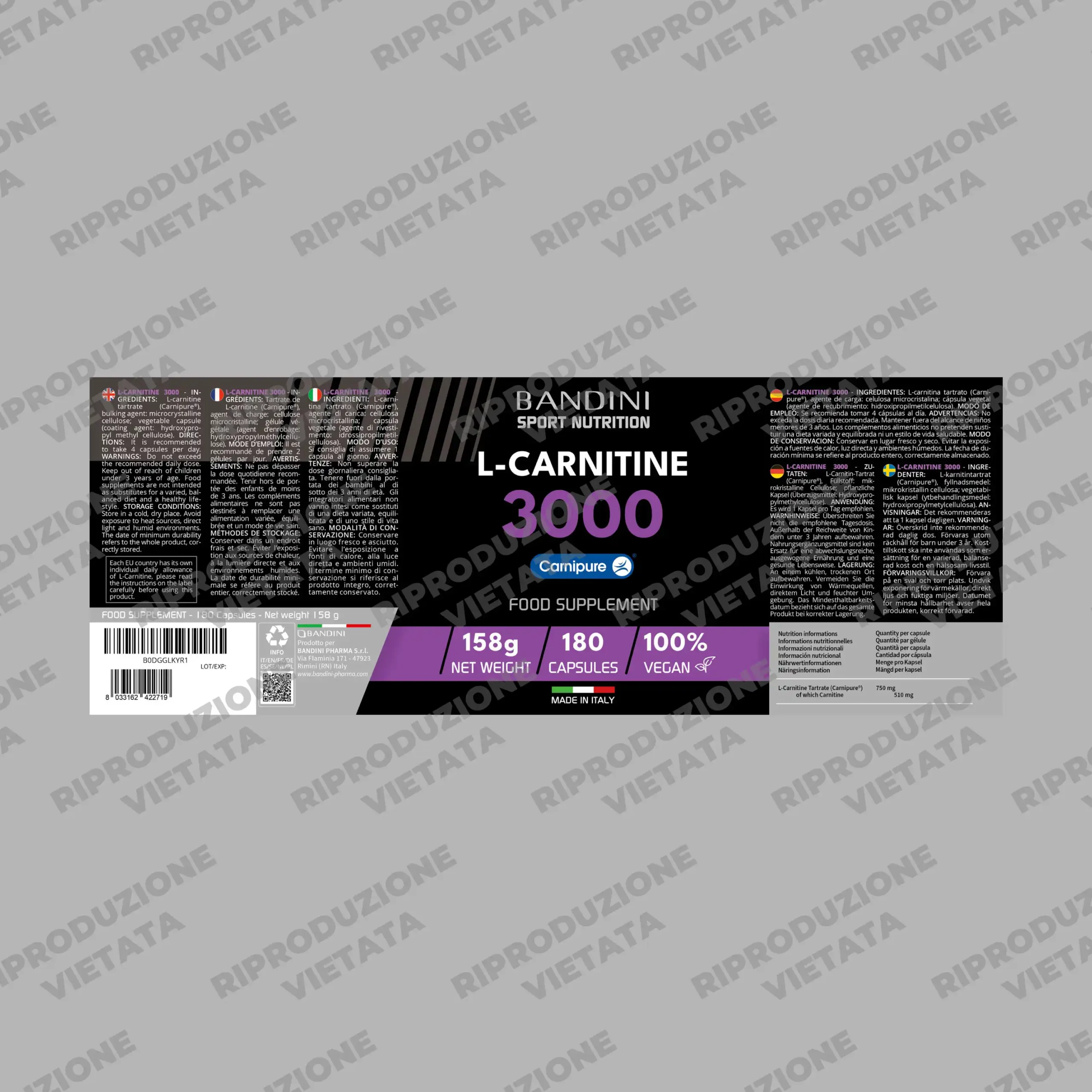 l carnitina tira o sono L Carnitina 3000 da 180 capsule