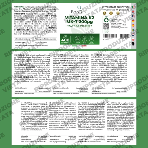Integratore di Vitamina K2 MK7