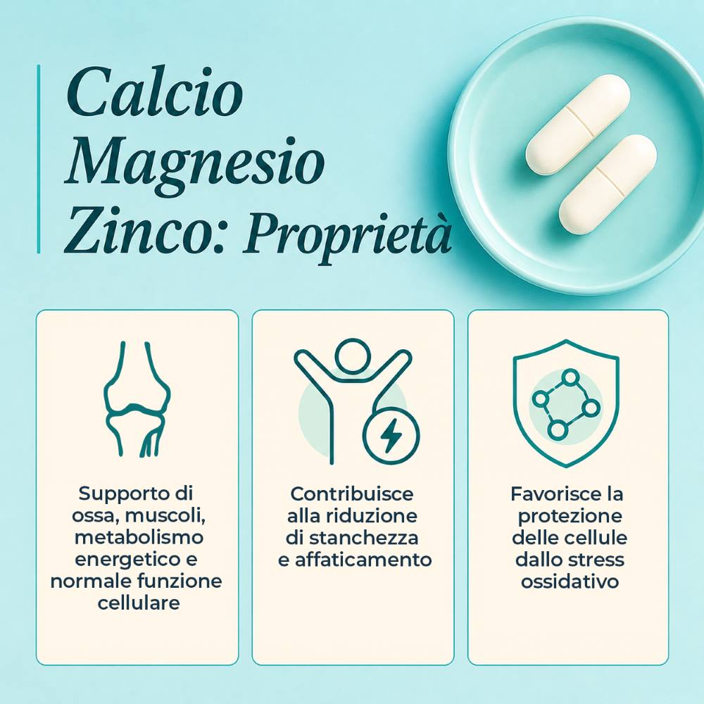 Calcio Magnesio Zinco Benefici